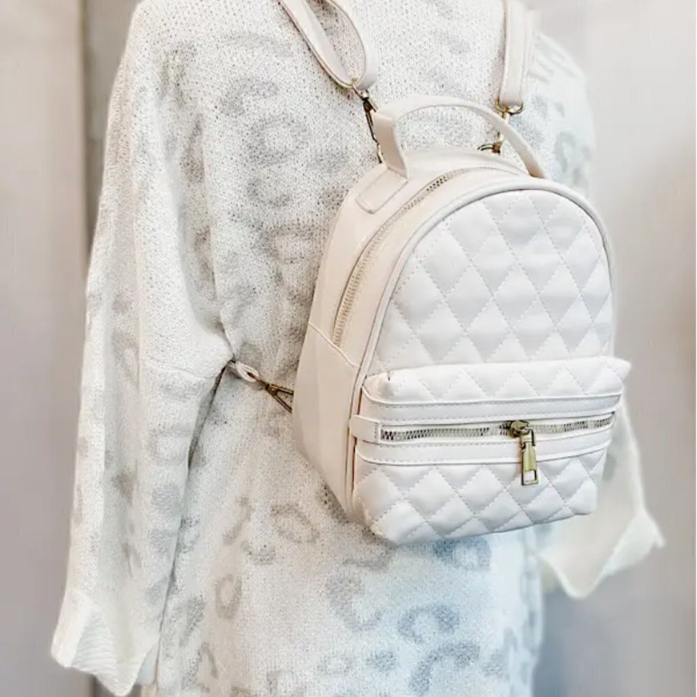 NASH grey ivory jody mini backpack